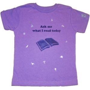 NEW Ask Me What I Read Today T-Shirt Lavender Color  Size 5/6